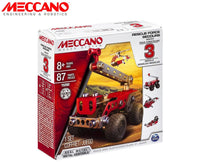 Meccano 3 Model Set fire engine construction kit box, metal parts and instructions