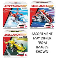 Meccano Junior action build assortment box with vehicle model photos