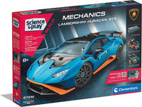 Science kit mechanics set with a blue Lamborghini model on the package box front.