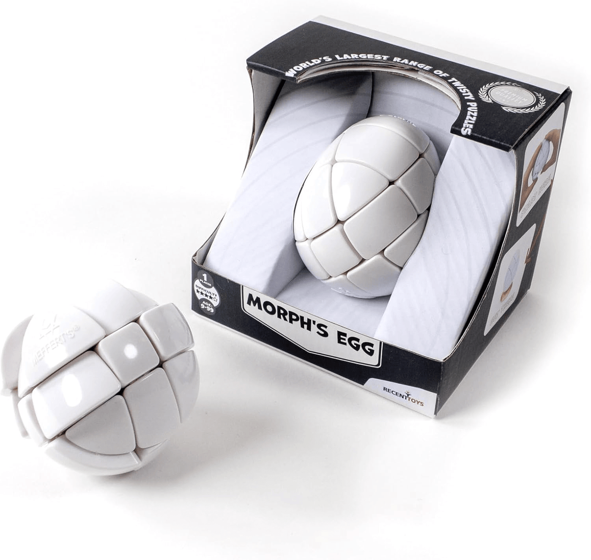 Meffert's Morph Egg puzzle in box with white segmented egg