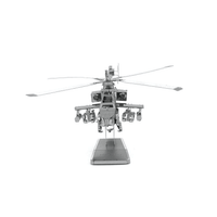 AH-64 Apache metal model helicopter on display stand