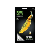 Peacock metal 3D model kit box with peacock design on front