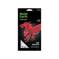 Metal Earth IconX Red Dragon metal model kit box with red dragon artwork