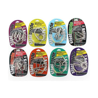 Assorted Metal IQ puzzle set with colorful packaged metal ring challenge toys
