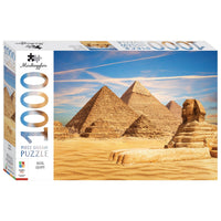 Jigsaw puzzle box showing Giza pyramids and Sphinx, 1000 pieces