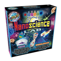 NanoScience Lab kit box with colorful science experiments and accessories on packaging.