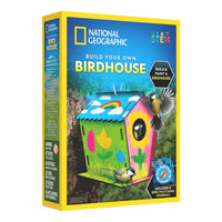 Birdhouse craft kit box with colorful birdhouse scene and bird illustration