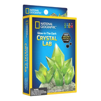 National Geographic glow-in-the-dark crystal lab kit box with green crystal artwork