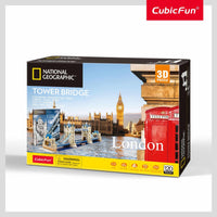 3D puzzle box with Tower Bridge London artwork, 120 pieces.