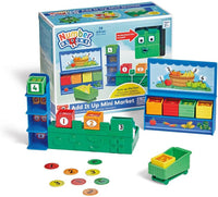 Numberblocks® Add It Up mini market playset in box with green counter and shopping cart