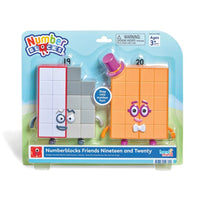 Numberblocks Friends Nineteen and Twenty figure pack in retail blister packaging