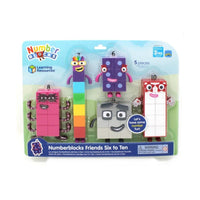 Numberblocks Friends figure pack with five poseable number characters, 6 to 10.