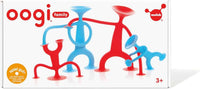 Toy construction set box showing blue and red animal-shaped pieces, Moluk branding
