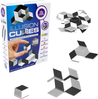 Illusion cubes puzzle box with black and white cube pieces