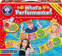 Orchard Toys What a Performance game box cover for a family action game