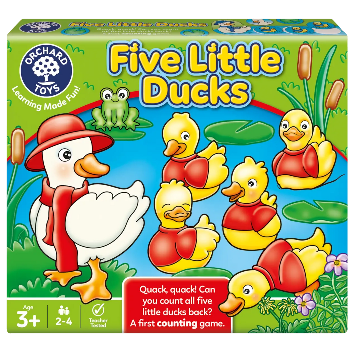 Five Little Ducks learning counting board game box with duck characters