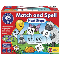 Orchard Toys phonics match-and-spell game box with letter tiles: sh, p, ee