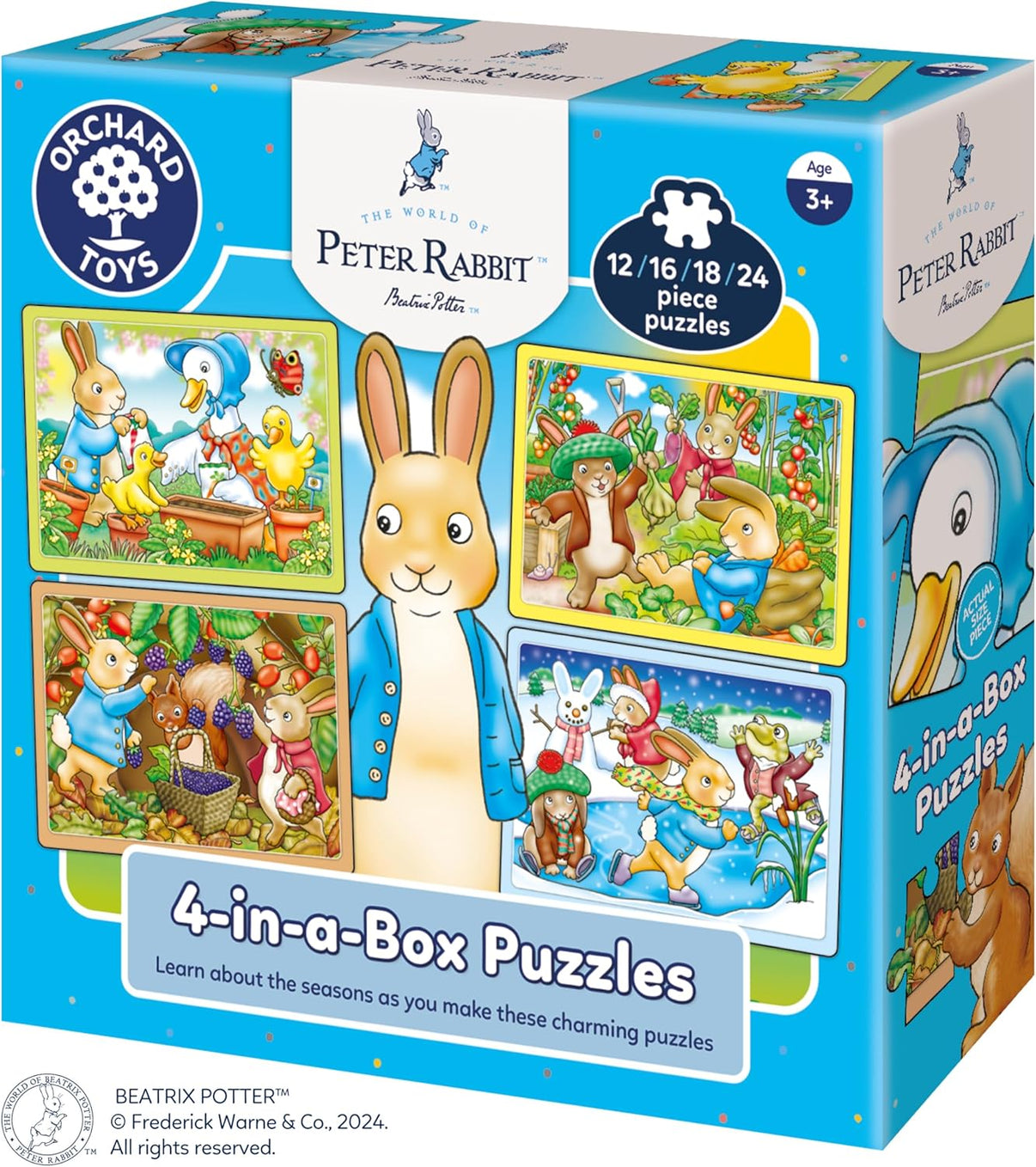 Orchard Toys 4-in-a-Box Puzzles gift box with Peter Rabbit character and scenes