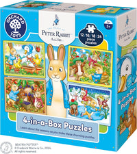 Orchard Toys 4-in-a-Box Puzzles gift box with Peter Rabbit character and scenes