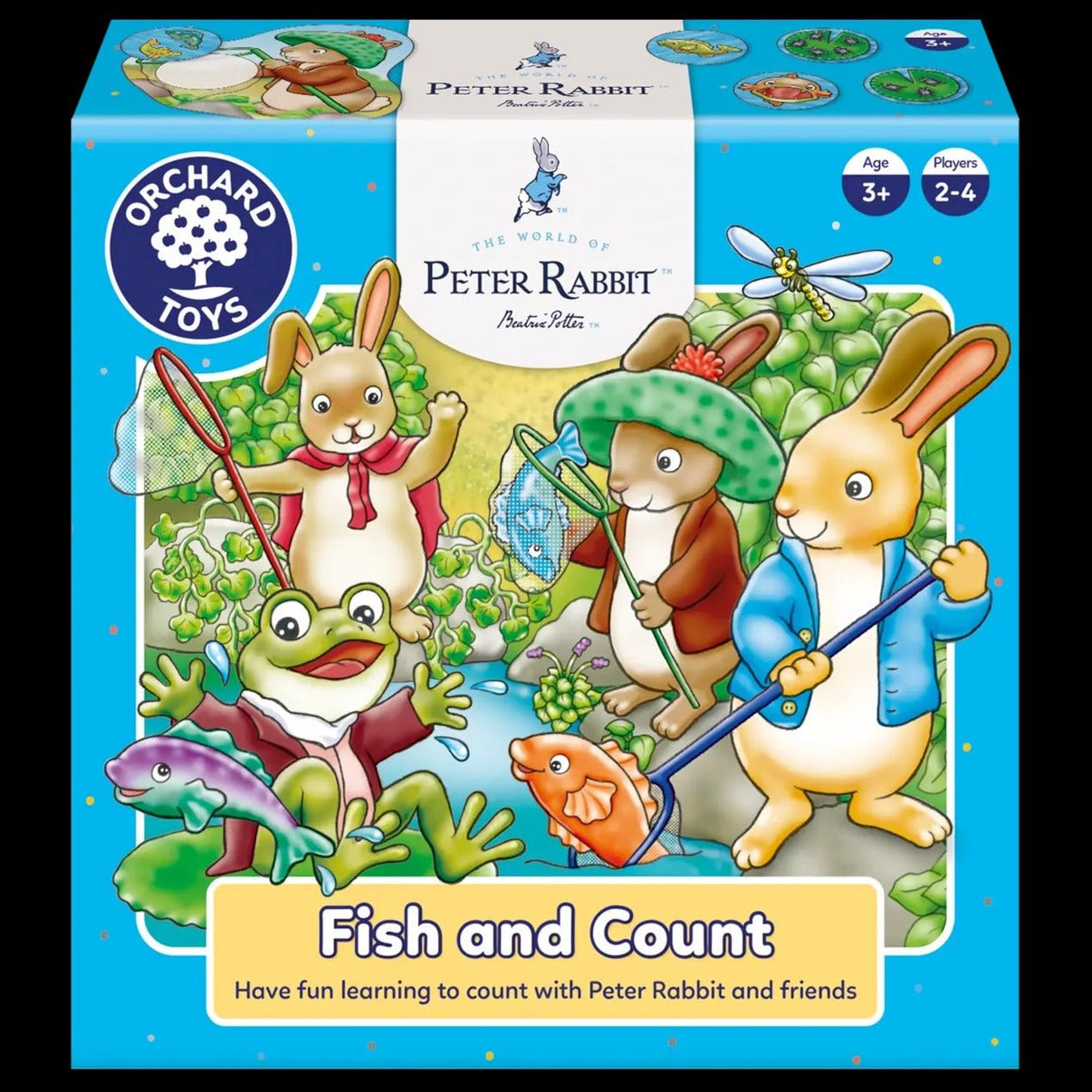 Orchard Toys Peter Rabbit Fish and Count game box with rabbit and fish artwork