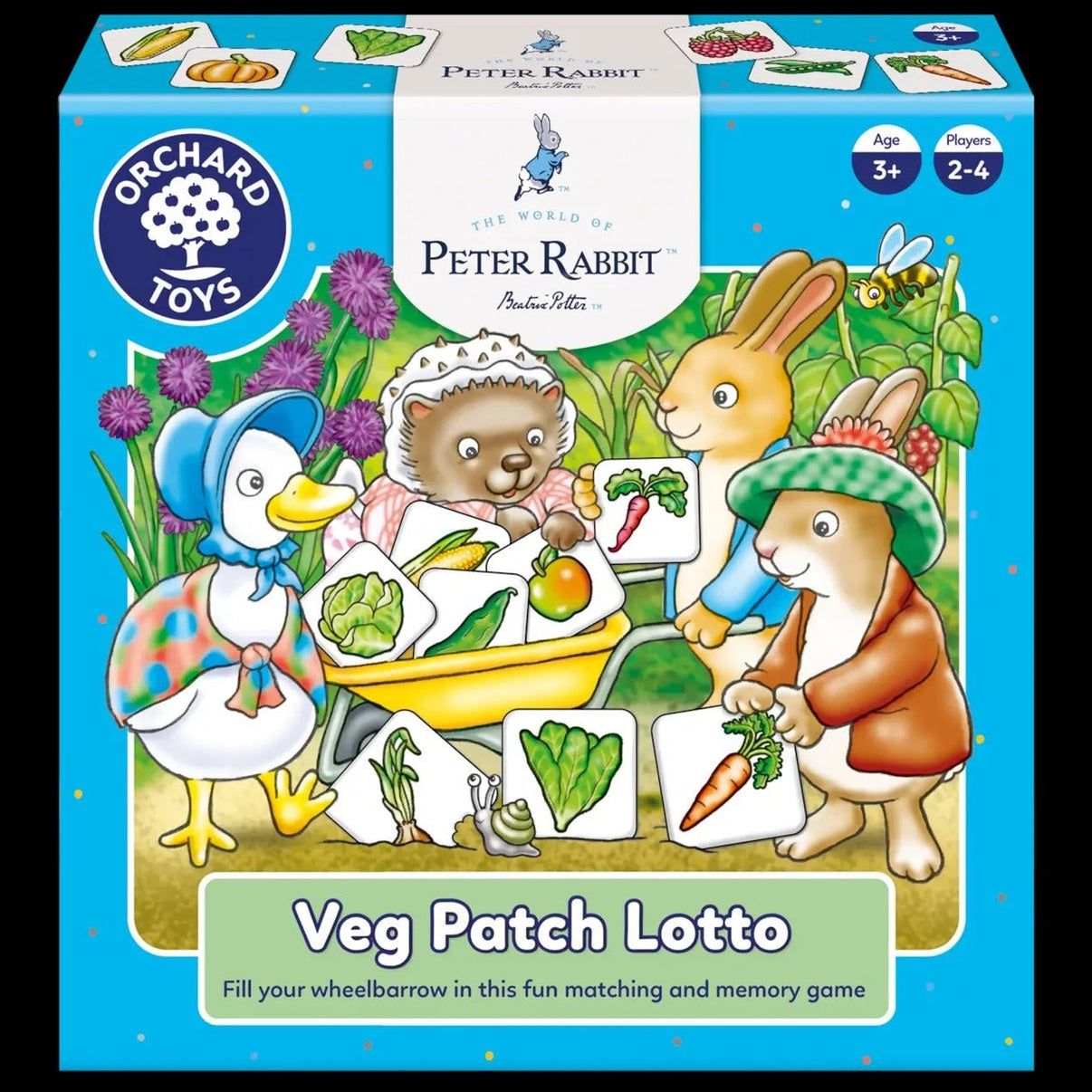 Veg Patch Lotto matching and memory game box featuring Peter Rabbit characters