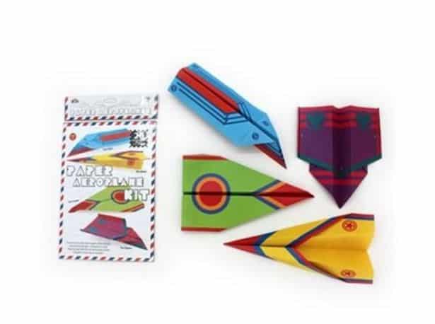 Paper plane craft kit with A4 sheets and colorful paper plane cut pieces