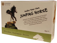 DIY wooden jumping horse automaton kit, retail box (Ages 8+).