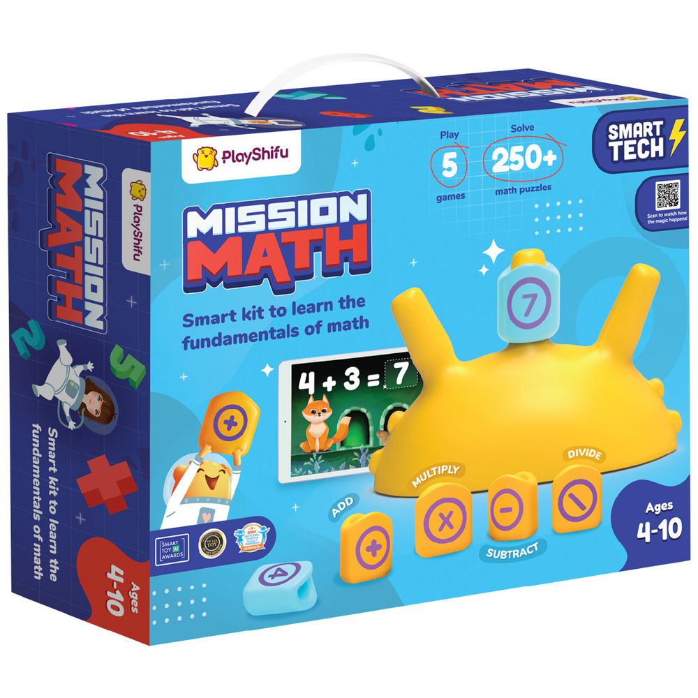 Mission Math Smart Tech kit box with 250+ games and math puzzle icons