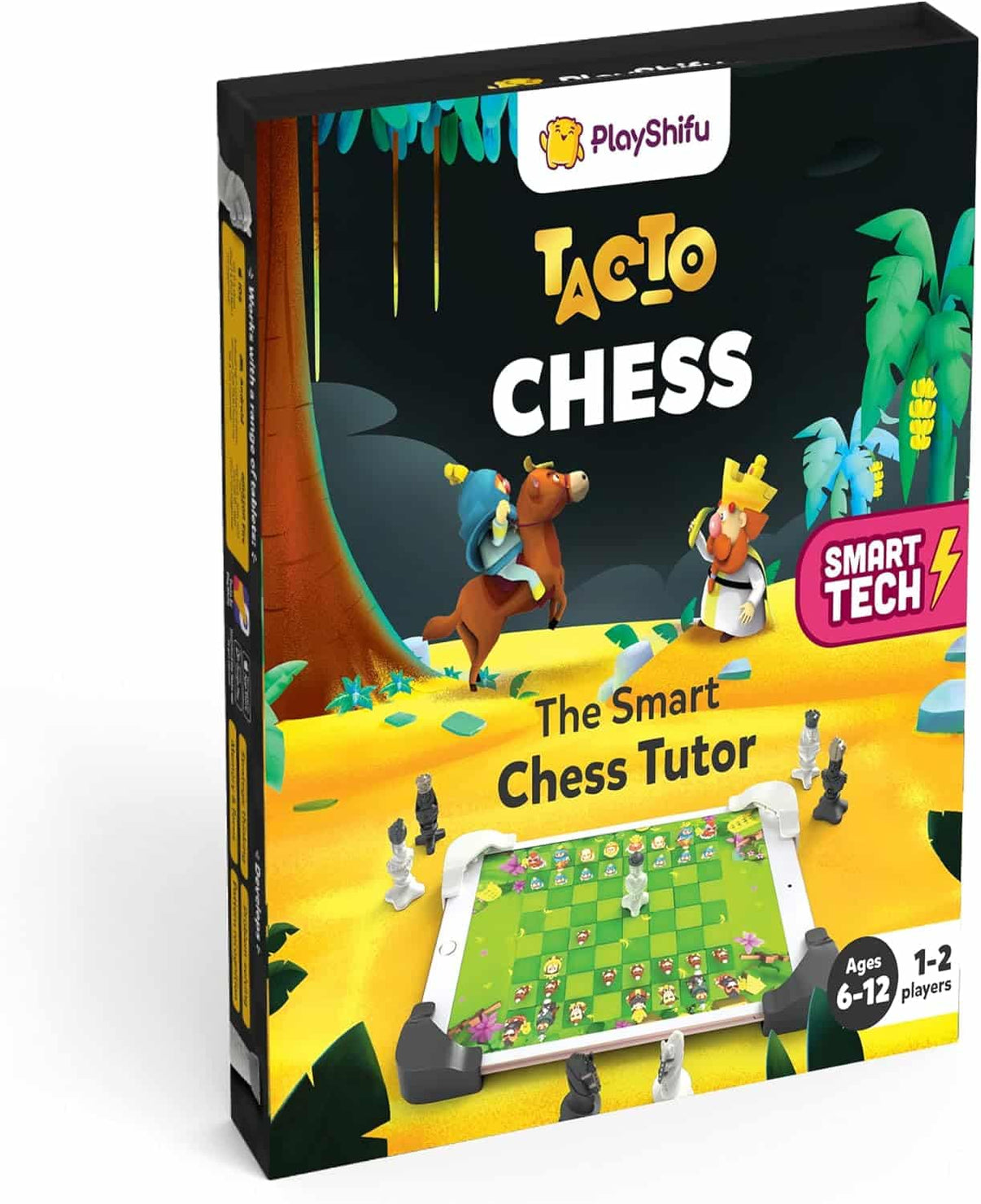 PlayShifu Tacto chess game set box with digital board, figurines, and smart tech branding
