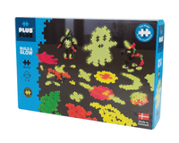 Glow-in-the-dark building blocks set, 360 pcs in blue box with character builds