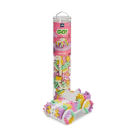 Plus-Plus Candy car building set tube with multicolor interlocking pieces