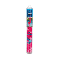 Plastic building block tube, Flamingo theme, 100 pieces