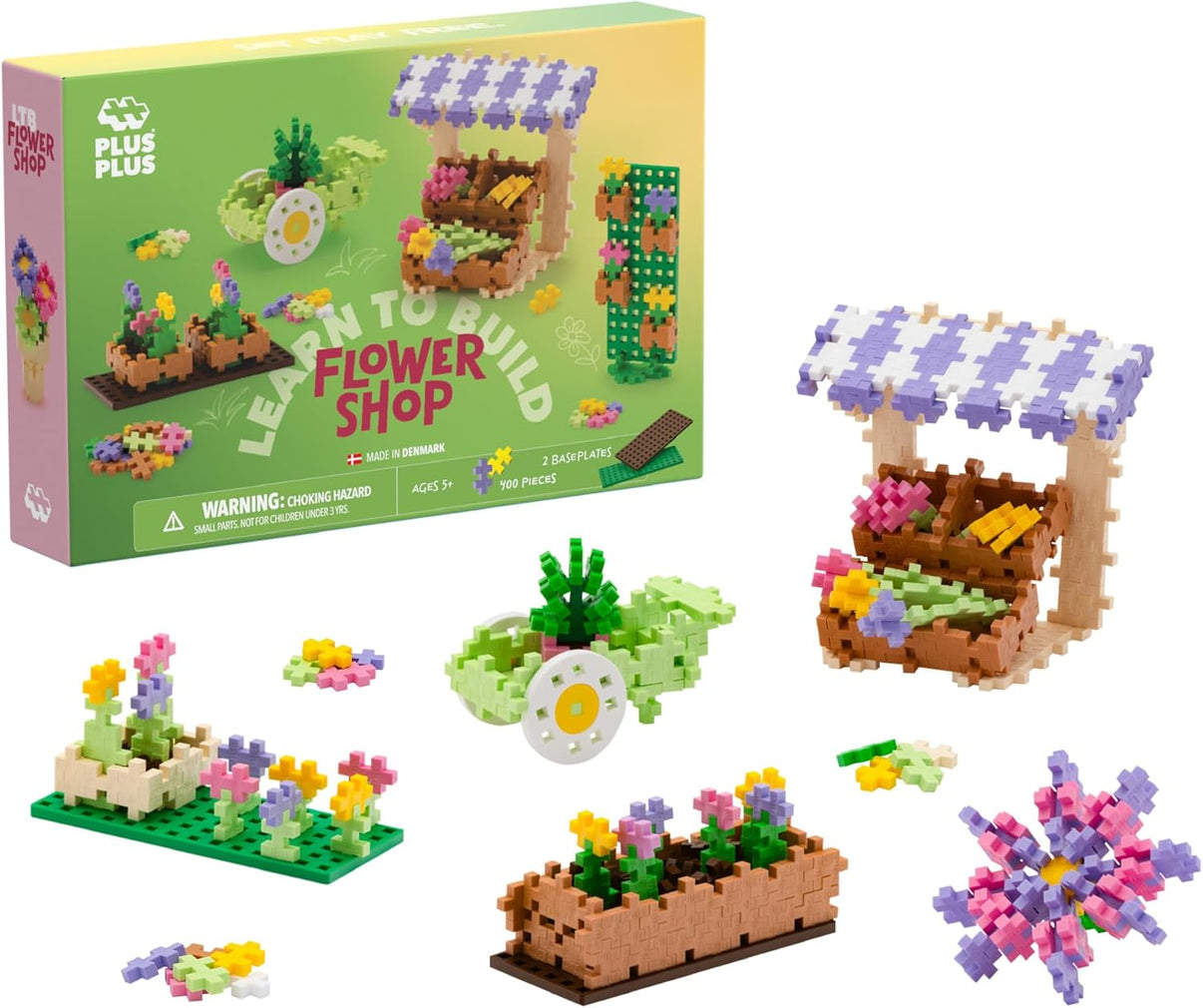 Flower Shop building set box with colorful interlocking block model pieces