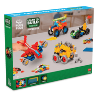 Building blocks vehicle super set box with colorful constructed vehicles and pieces