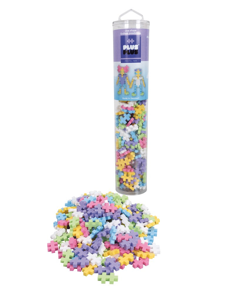 Pastel mix Plus-Plus tube with assorted small interlocking building pieces