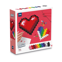 Hearts pixel art puzzle by number kit, 250 pieces in colorful heart design