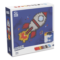 Number-by-number puzzle kit box with rocket design, 500 pieces