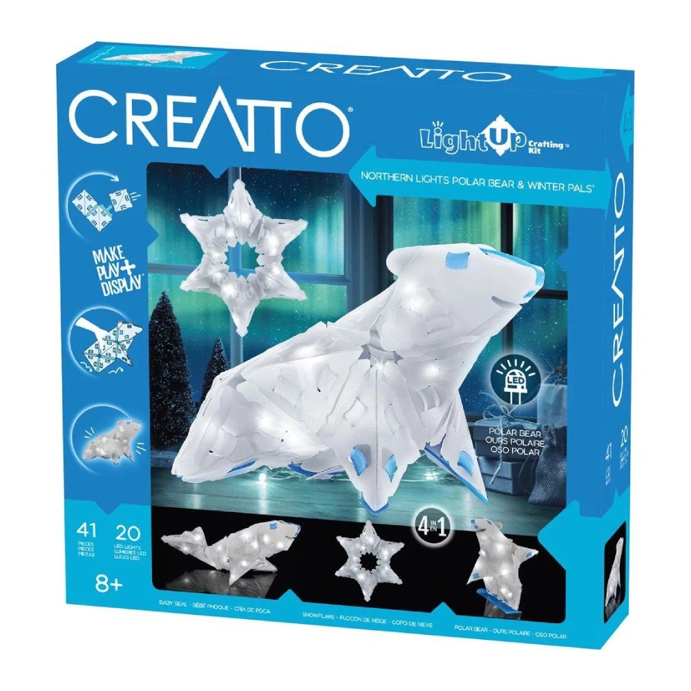 CREATTO polar bear LightUp crafting kit box with white polar bear figure