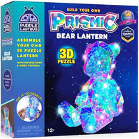 Prismic bear lantern 3D puzzle kit box with glowing bear graphic