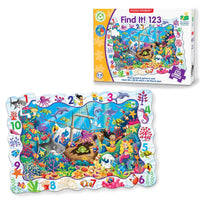 Puzzle Doubles Find It! 123 learning puzzle box with giant 50-piece floor game
