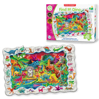 Dinosaur floor puzzle set with box and large colorful play mat