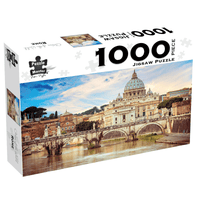 1000-piece jigsaw puzzle box with Rome skyline artwork