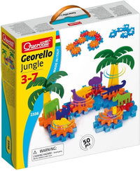 Quercetti Georello Jungle construction set box with multicolor gear parts, 50 pcs