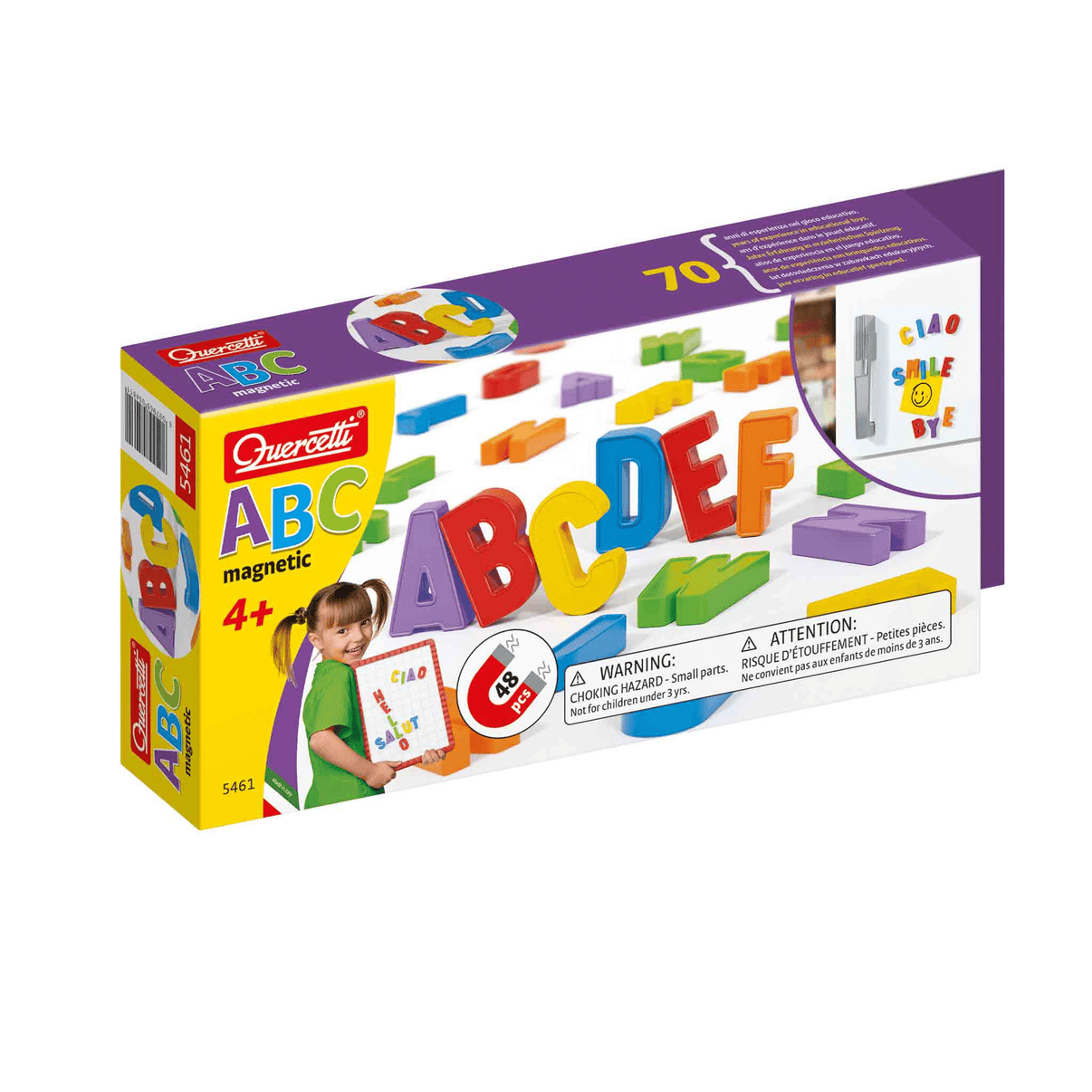 Uppercase magnetic letter set box with colorful ABC and DEF letters