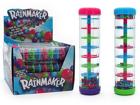 Large Rainmaker noise tube with multicolor bars and ball-filled clear cylinder