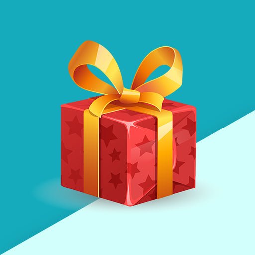 Gift-wrapped present with red box and yellow ribbon bow