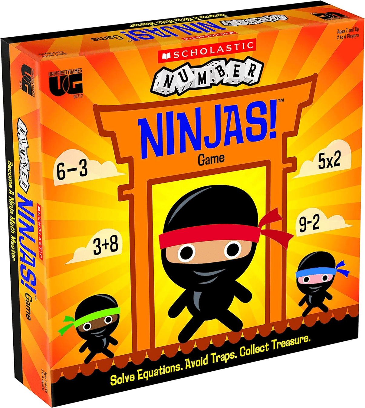 Scholastic Number Ninjas game box front with ninja artwork and large “NINJAS!” title