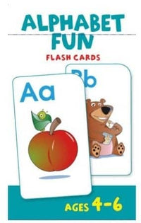 Alphabet flash card set featuring letter Aa with apple and caterpillar illustration