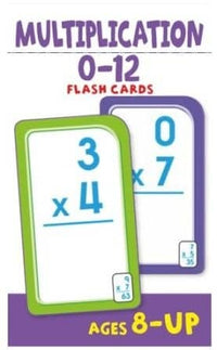 Multiplication flash cards showing 3 x 4 within 0–12 set