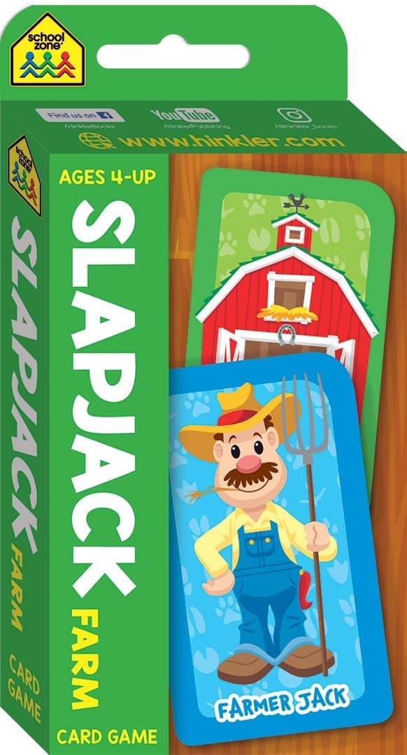 Slapjack card game deck for ages 4+, with farm character card art